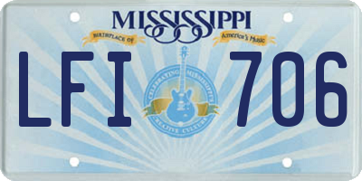 MS license plate LFI706