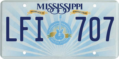 MS license plate LFI707