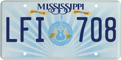 MS license plate LFI708