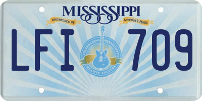 MS license plate LFI709