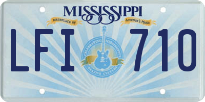 MS license plate LFI710