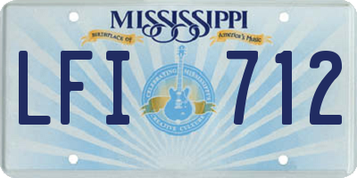 MS license plate LFI712