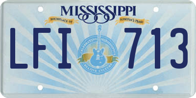 MS license plate LFI713