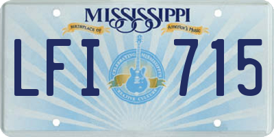 MS license plate LFI715