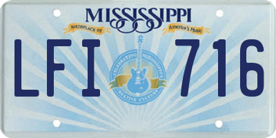 MS license plate LFI716