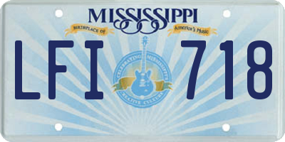 MS license plate LFI718
