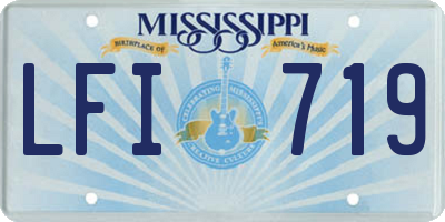 MS license plate LFI719