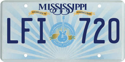 MS license plate LFI720