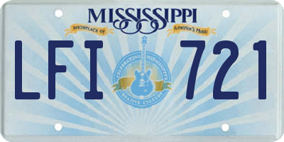 MS license plate LFI721