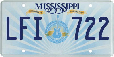 MS license plate LFI722