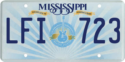 MS license plate LFI723