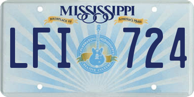 MS license plate LFI724