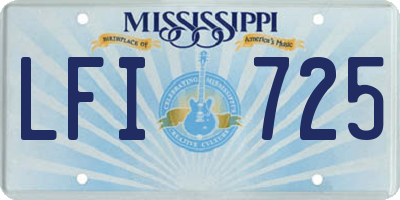 MS license plate LFI725