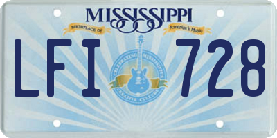MS license plate LFI728