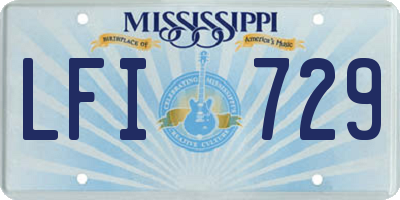 MS license plate LFI729