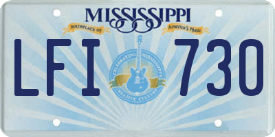MS license plate LFI730