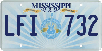 MS license plate LFI732