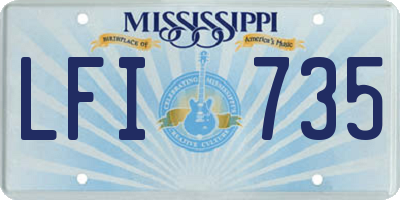 MS license plate LFI735