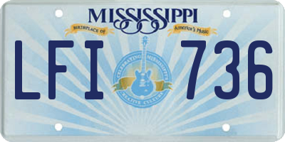 MS license plate LFI736