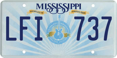 MS license plate LFI737