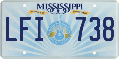 MS license plate LFI738