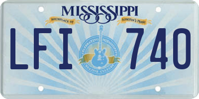 MS license plate LFI740