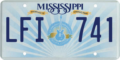 MS license plate LFI741