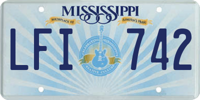 MS license plate LFI742