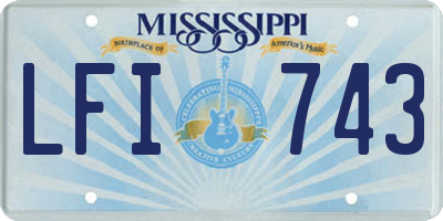 MS license plate LFI743