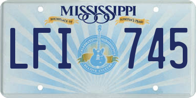 MS license plate LFI745