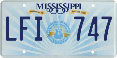 MS license plate LFI747