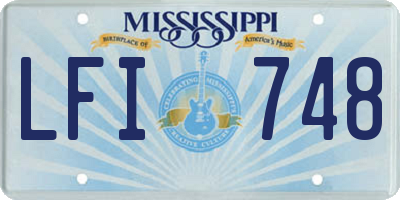 MS license plate LFI748