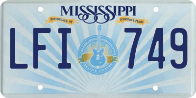 MS license plate LFI749