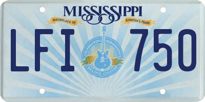 MS license plate LFI750