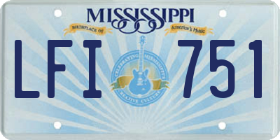 MS license plate LFI751