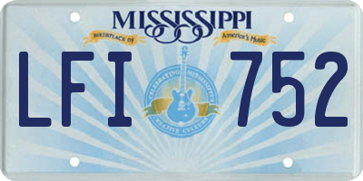 MS license plate LFI752