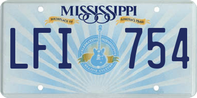 MS license plate LFI754