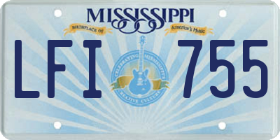 MS license plate LFI755