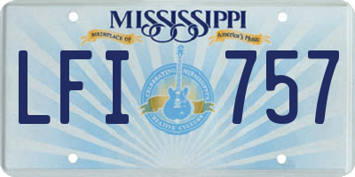 MS license plate LFI757