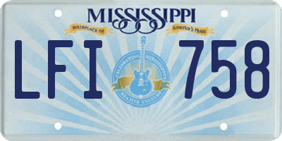 MS license plate LFI758