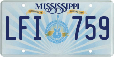 MS license plate LFI759