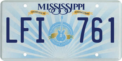 MS license plate LFI761
