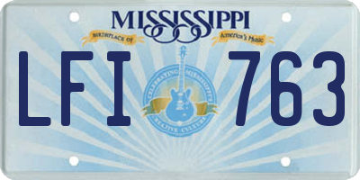 MS license plate LFI763