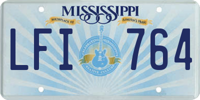 MS license plate LFI764
