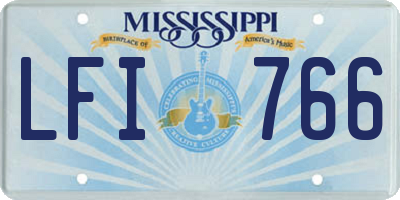 MS license plate LFI766