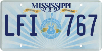 MS license plate LFI767
