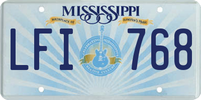 MS license plate LFI768