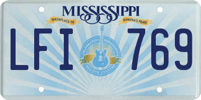 MS license plate LFI769
