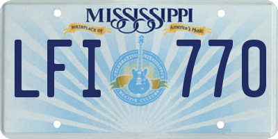 MS license plate LFI770