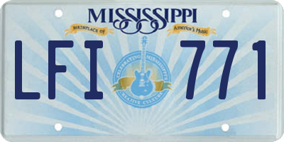 MS license plate LFI771